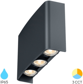 LED Wandleuchte Außen Anthrazit Strahler 6X1W UP&Down Außenwandleuchte CCT 3In1 IP65