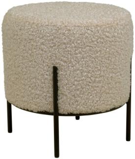 House Nordic Alford Pouf aus grau-braunem Kunstlammfell, 35,5x35,5x37 cm