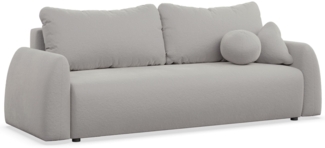 Selsey 'Nubelle' Sofa 3-Sitzer mit Schlaffunktion & Stauraum, Chenille, grau