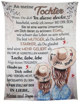 Einschlagdecke Personalisierte Kuscheldecke An unsere Tochter von Eltern( 150*200cm), TWSOUL