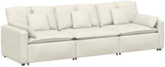 vidaXL Modulares Sofa mit Kissen Cream 3321106