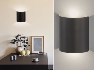 Fischer & Honsel 30514 LED Wandleuchte Halv 2-flammig sandschwarz goldfarben 2700K