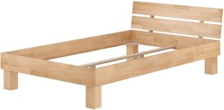 Einzelbett Buche-Bettgestell natur massiv 120x200 Futonbett Bettrahmen ohne Zubehör 60.80-12 oR