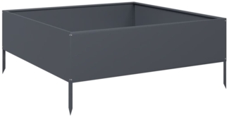 vidaXL Hochbeet Anthrazit 100x100x25 cm Stahl 851033