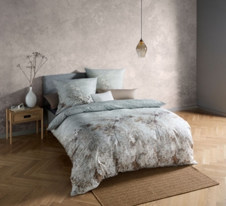 Fleuresse Mako-Satin Bettwäsche 240x220 Gräser Zweige braun grau beige 114567-07