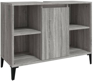 Waschbeckenunterschrank, Badschrank Grau Sonoma 80x33x60 cm Holzwerkstoff de7656