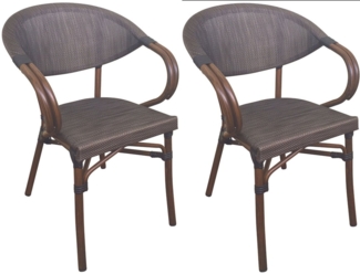 CLP Bistrostühle Madetta Aluminium stapelbar,coffee