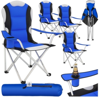 tectake Campingstuhl (Set, 4 St), Angenehme Polsterung, sehr leicht zu Handhaben und schnell aufklappbar