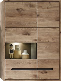 Hängevitrine BELLANO Viking Oak Nature mit LED