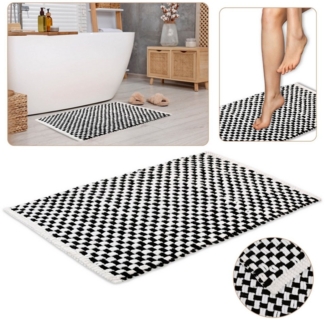Sarcia. eu Badematte Geflochtene Badematte 50x80 cm, COOL Plüsch-Mikrofaser, HIGH Grammage