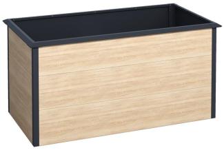 Hochbeet Design Gemüsebeet Pflanzbeet 150x75x77 cm mit Schneckenkante Holz-Optik