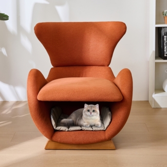 Merax Einzelsofa, Designer-Loungesessel im Walhai-Look – haustierfreundlicher Loungesessel, bietet Katzen und kleinen Hunden einen Rückzugsort, anti-Katzen-Kratz-Stoff