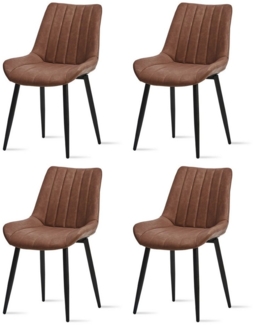 Ofcasa Esszimmerstuhl Küchenstühle mit Rückenlehne (4er Set), Polsterstühle aus Kunstleder