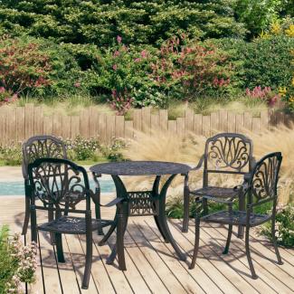 vidaXL 5-tlg. Bistro-Set Aluminiumguss Schwarz 3070602