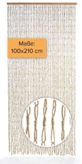 Kobolo Türvorhang Vorhang CIRCLES Papier beige 45 Stränge 100x210 cm (1 St), Ösen