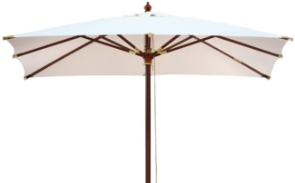 Kai Wiechmann Sonnenschirm Quadratischer Balkonschirm 250 cm als hochwertiger Sonnenschutz, Gartenschirm aus Holz mit Windauslass & UPF 50+