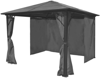vidaXL Pavillon mit Vorhängen Anthrazit Aluminium 300 x 300 cm 44889