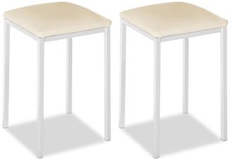 ASTIMESA Küchenstuhl aus Metall mit offener Rückenlehne, Beige, 45 x 45 x 40 cm