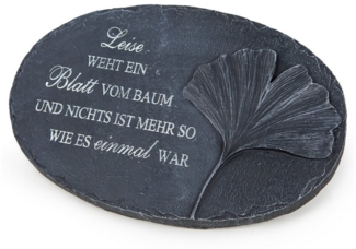 Logbuch-Verlag Geschenkbox Grabschmuck mit Text und Ginkgo in anthrazit (1 St), 24 x 9 x 16 cm frostsicher