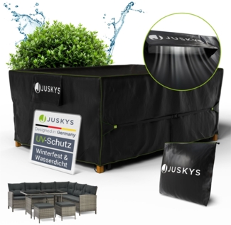 Juskys Gartenmöbel Abdeckplane CoverSafe Pro 242 x 162 x 100 cm - winterfest & wasserdicht - Schutzhülle für Gartentisch, UV-Schutz, Abdeckhaube Gartentisch