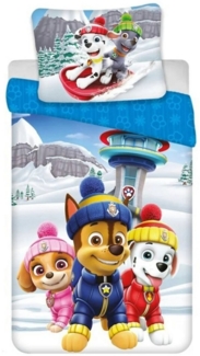 PAW PATROL Bettwäsche Paw Patrol Chase Kinder Flanell Bettwäsche Set, Flanell, 2 teilig, Deckenbezug 135/140-200 cm Kissenbezug 65x65 cm