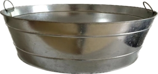 finehomegarden Pflanzkübel Zink Schale mit Griff Metall H23+35cm Zinkbottich verzinkte Wanne (1 St), Miniteich Zinkschale Garten Pflanzschale 2Größen wählbar / Paket