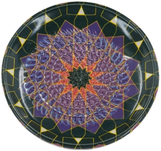 Kaladia Multireibe Reibeteller in Schwarz & Lila, Keramik, handbemalte Küchenreibe - Made in Spain