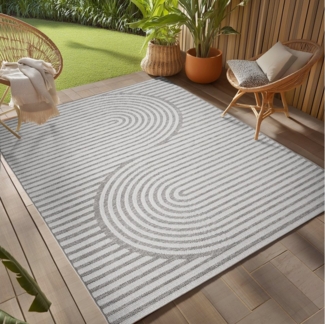 Teppium Teppich Boho Flachgewebter Teppich, Rechteckig, Höhe: 5 mm, Indoor Outdoor Teppich Wetterfest 3D Optik Wohnzimmer Küchen Terrasse