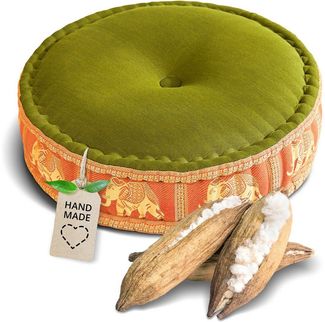 livasia Meditationskissen Zafukissen groß (Deluxe) - 45x15cm, Kapok, vegan, handgefertigt