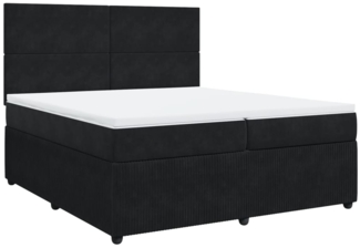 vidaXL Boxspringbett mit Matratze Schwarz 200x200 cm Samt 3292426