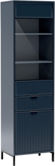 AX LIVING Glasvitrine Berlinette 5 Vitrine blau Kaschmire 54,5cm breit