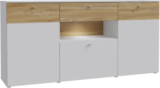 FORTE Sideboard Como, Kommode, Stauraumschrank, LED Beleuchtung, Soft Close, Stauraum
