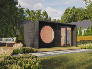 Gartenhaus Office Box Größe XL schwarz Natur