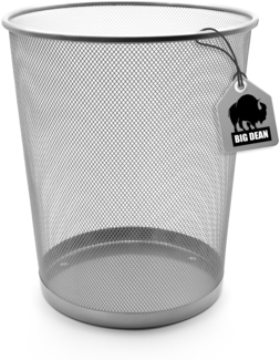 BigDean Papierkorb Mülleimer Büro silber 20L Draht – vielseitiger Mülleimer