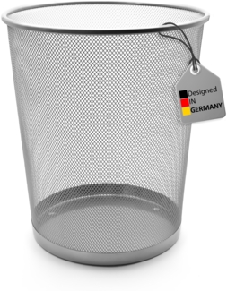 BigDean Papierkorb Mülleimer Büro silber 20L Draht – vielseitiger Mülleimer