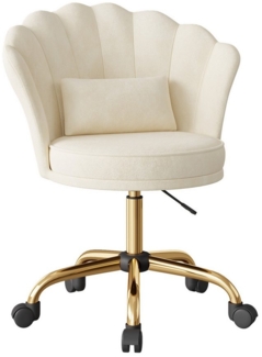 HawthyHome Bürostuhl Schreibtischstuhl mit Blütenrückenlehne, drehbar und höhenverstellbar (1 St), Samtbezug mit Kopfkissen, ergonomischer Stuhl