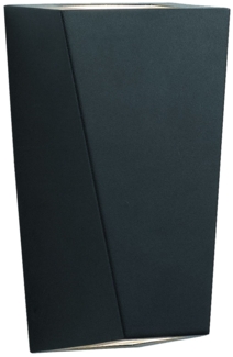 LED Wandleuchte, Aluminium, Edelstahl, schwarz, H 21,5 cm