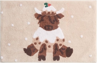 Next Badematte Badematte, Hochlandrind Hamish Weihnachten, Höhe 80 mm, Baumwolle