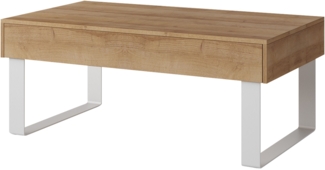 Couchtisch Calabrini 12, Eiche Gold/Silber, 110x64 cm