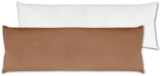 Seitenschläfer Kissenhülle Kissenfüllung Körperkissen, bequem und anschmiegsam in vielen verschiedenen Farben erhältlich (ca. 40x120cm + Kissenfüllung / braun - hellbraun)
