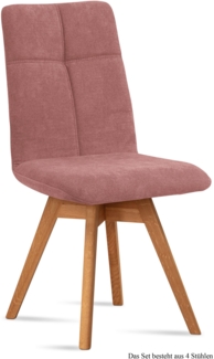 Esszimmerstuhl drehbar (4er-Set) Dorea 47 x 92 x 60 Eiche geölt/Rosewood