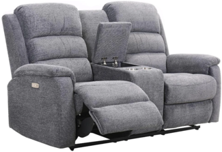 Vente-unique - Relaxsofa elektrisch 2-Sitzer - Stoff - Grau - NEVERS