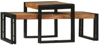 vidaXL Couchtisch 2 pcs Braun 48 x 40 x 40 cm Massivholz Akazie 4104722
