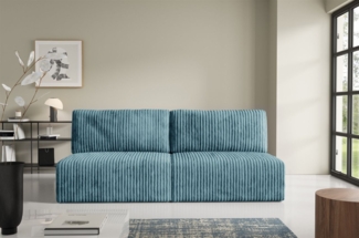 Sofa 3-Sitzer mit Schlaffunktion NATALIA XS in Stoff Tilia Blau