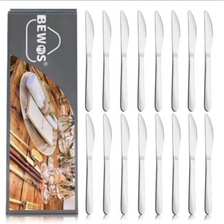 Tafelmesser Set 16 Stück Messer Set Buttermesser hochglanzpoliert Edelstahl