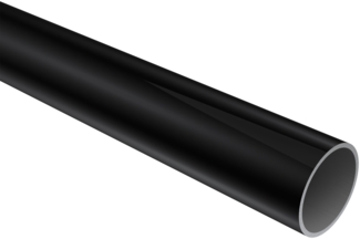 Rundrohr 120 cm, 20 mm Ø Schwarz