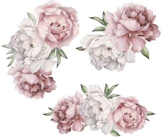 queence Wandtattoo Bine (1 St), Wandbild, Sticker, rosa, Blume, Blüte, selbstklebend