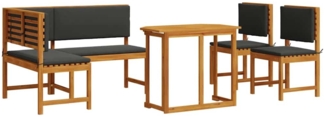 vidaXL Gartenbänke Set 4 pcs Braun Massivholz Akazie 3329102