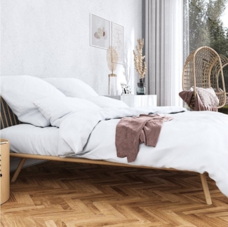 Wolkenfeld Bettwäsche Mako-Satin Baumwollsatin Sommerbettwäsche, 100% Baumwolle, 3 teilig, 135x200 cm, 155x220, 200x200 & Übergrößen I inkl. Kissenbezüge 80x80