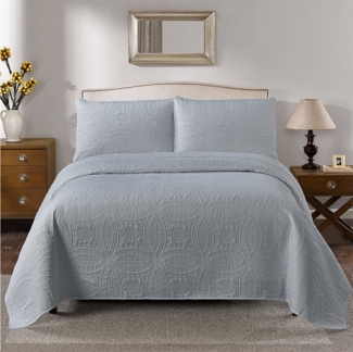 HAUSS SPOLE Tagesdecke Moderne Bettüberwurf WeicheTagesdecke 220×240cm Grau, 220x240 cm Sommer Schlafdecke Wohndecke für alle Jahreszeiten